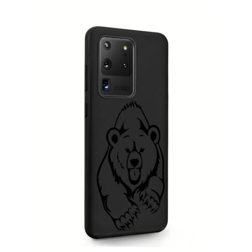 фото Черный силиконовый чехол musthavecase для samsung galaxy s20 ultra медведь для самсунг галакси с20 ультра