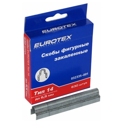 Скобы для степлера EUROTEX 032335-001 6.5 мм , тип 14, 1000 шт.