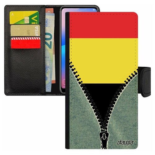 фото Чехол книжка на мобильный samsung galaxy s7 edge, "флаг бельгии на молнии" государственный utaupia