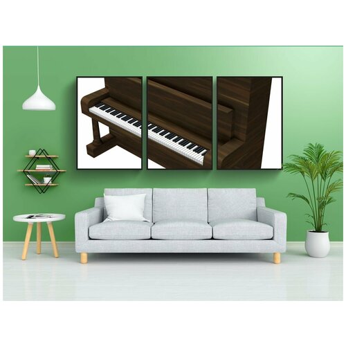 фото Набор модулных постеров для интерьера "пианино, музыкальный инструмент, инструмент" 60x90 см. в тубусе, без рамки lotsprints