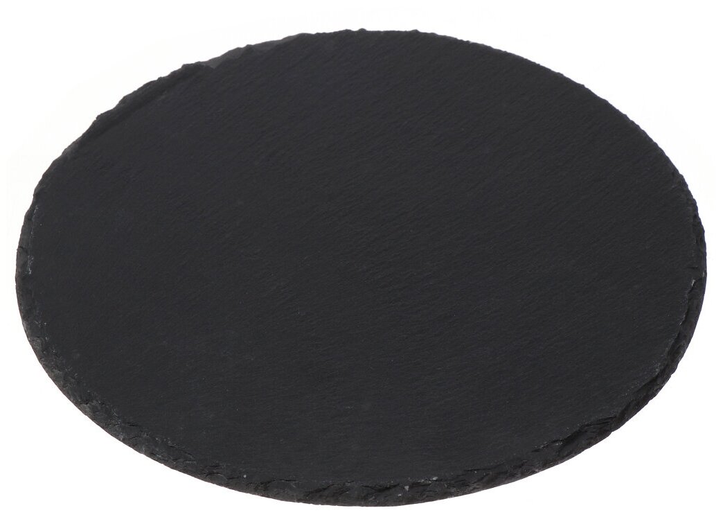 Блюдо камень, круглое, 25 см, черное, Черный камень, Y4-3205