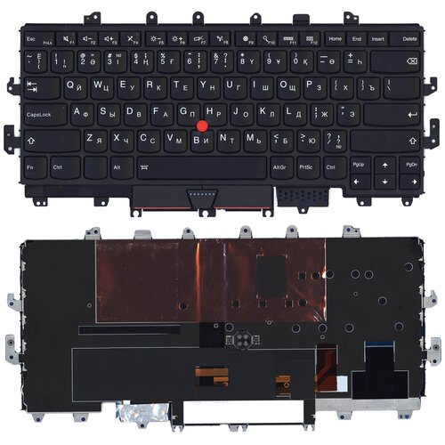 Клавиатура для ноутбука Lenovo ThinkPad X1 Yoga Gen1 2016 черная с рамкой и подсветкой 4439₽