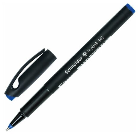 Ручка-роллер SCHNEIDER (Германия) "Topball 845", синяя, корпус черный, узел 0,5 мм, линия письма 0,3 мм, 184503