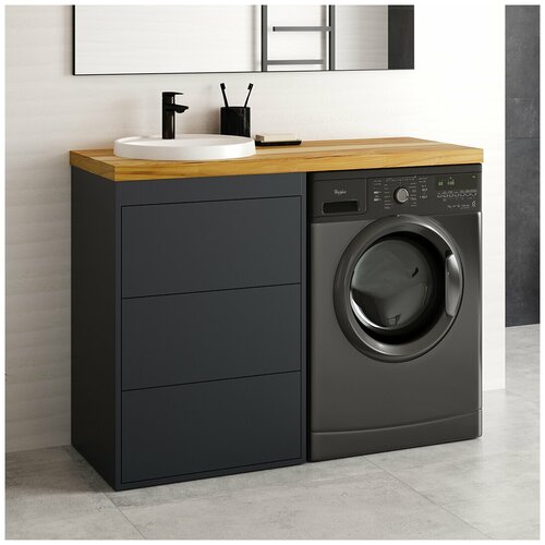 Тумба с раковиной Brevita Grafit 60 с 3 ящ. со столешницей 120