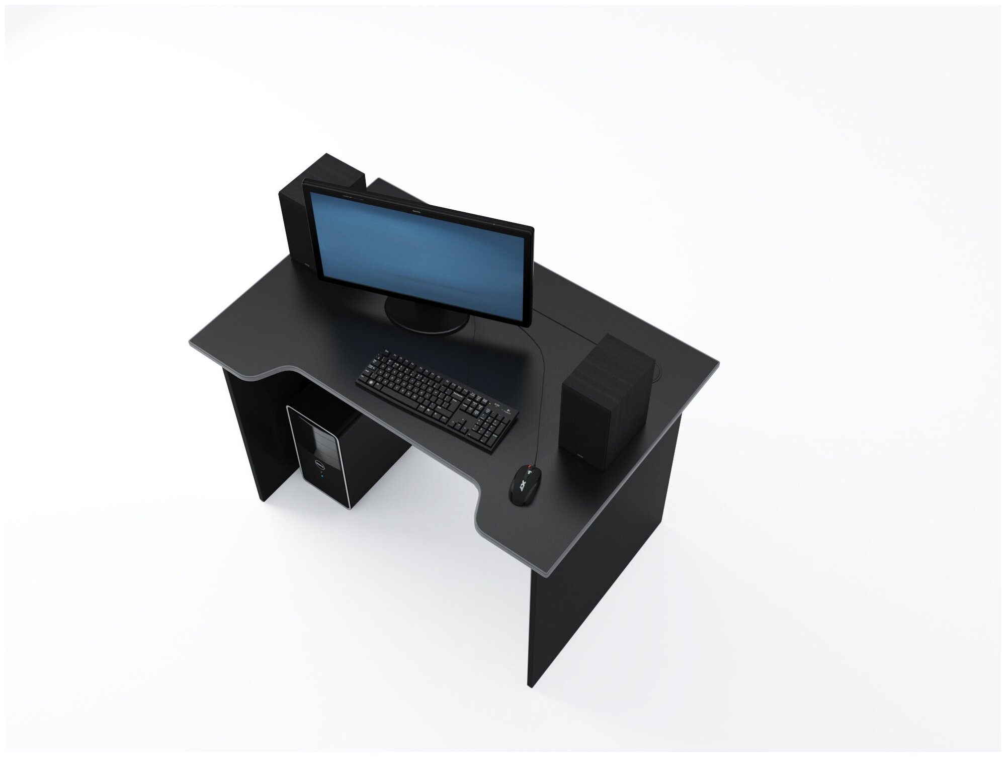 Дизайн Фабрика компьютерный стол Jedi, ШхГхВ: 110х74х73.2 см, цвет: черный/серый - фотография № 4