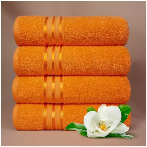 фото Dome набор полотенец для лица harmonika цвет: оранжевый (50х80 см - 4 шт) br49811