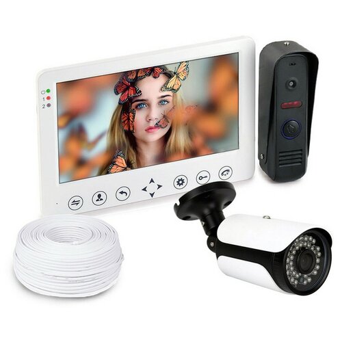 Набор: HDcom W715 и KDM-6215G - домофон и уличная камера / домофон с камерой / домофон с дополнительными камерами