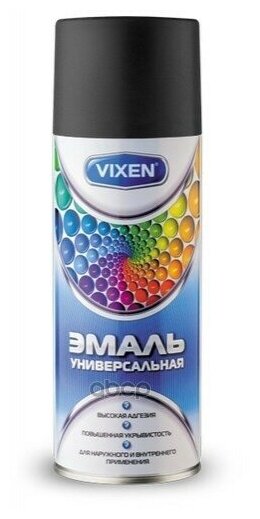 Эмаль Универсальная Vixen Ral, Черный Матовый (Ral 9005), Аэрозоль 520 Мл Vx-10905 Vixen арт. VX10905