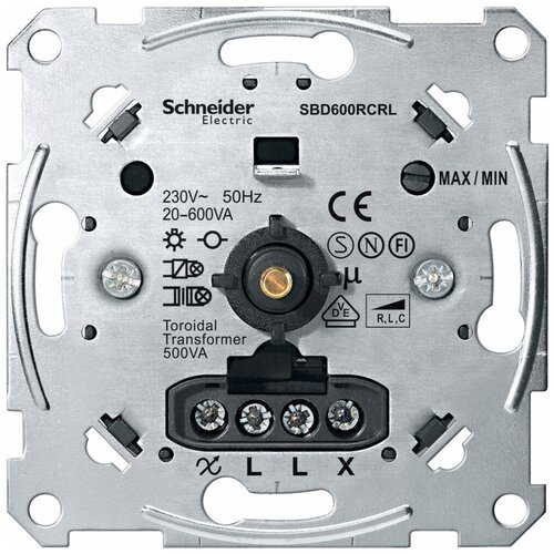 механизм поворотного светорегулятора переключателя schneider electric коллекции merten 315 вт скрытый монтаж mtn5136 0000 Merten Механизм Светорегулятора поворотного 20-600Вт универсальный MTN5139-0000