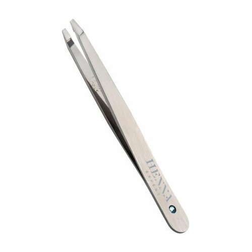 Пинцет Henna Expert для коррекции бровей ( скошенный металлик синий страз )