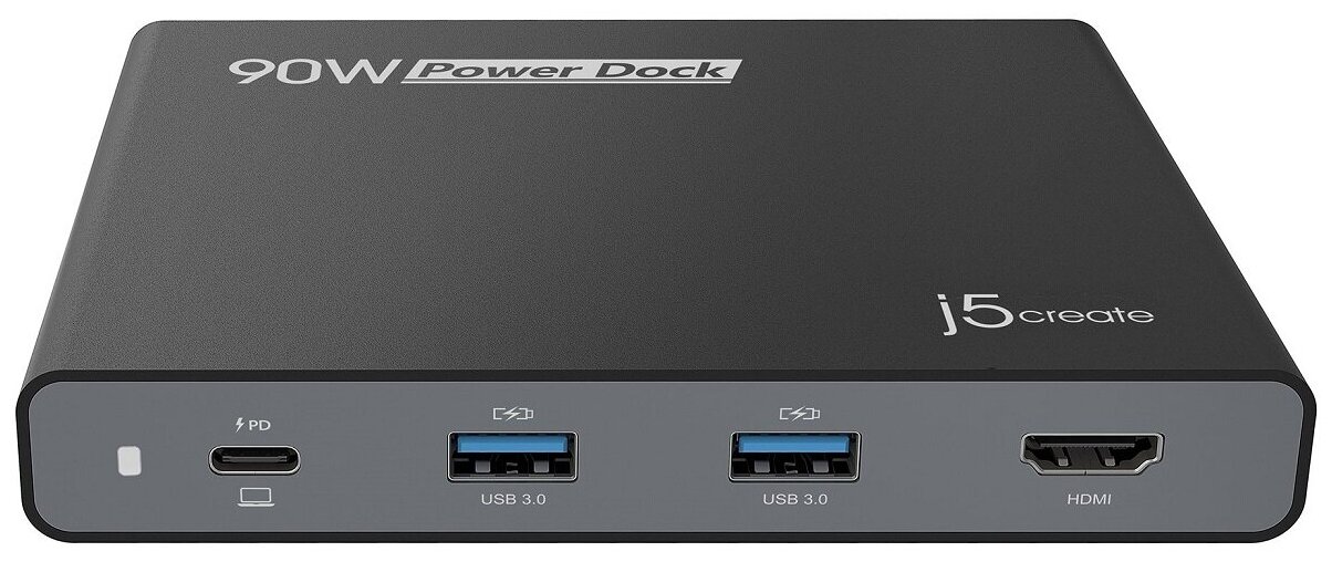 Док-станция j5create Built-in USB-C Travel Dock 90W (2xUSB 3.0 HDMI USB Type-C). Черный JCDP392