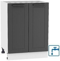 Шкаф кухонный напольный Полюс 60 см, МДФ Soft-touch темно-серый