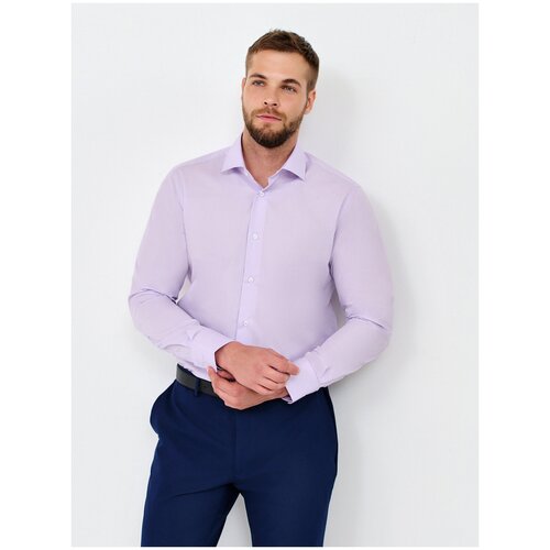 Рубашка Allan Neumann, размер 41, фиолетовый рубашка timezone деловой стиль прилегающий силуэт длинный рукав манжеты однотонная размер xxl красный