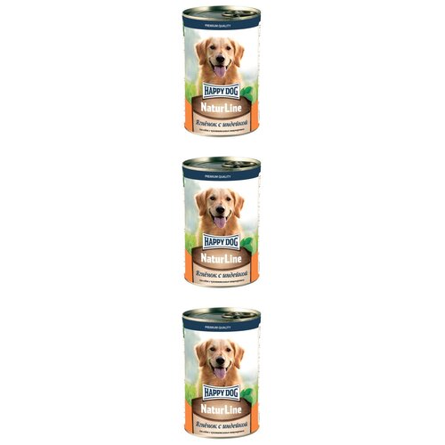 Корм консервированный для собак Happy Dog Natur Line, с чувствительным пищеварением, ягненок с индейкой, 410 гр, 3 шт