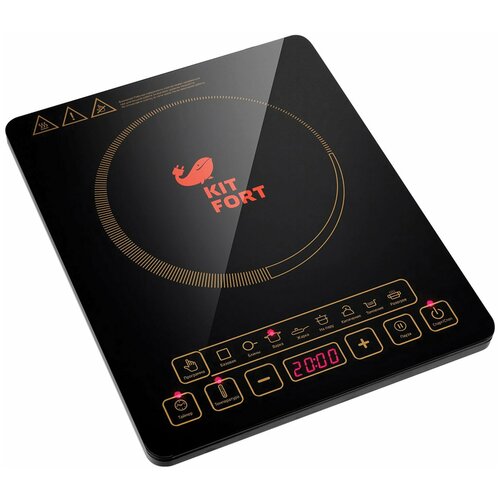 Плитка электрическая индукционная KITFORT КТ-116 1600 Вт 1 конфорка 8 режимов 8 программ сенсорное управление черная 712000₽