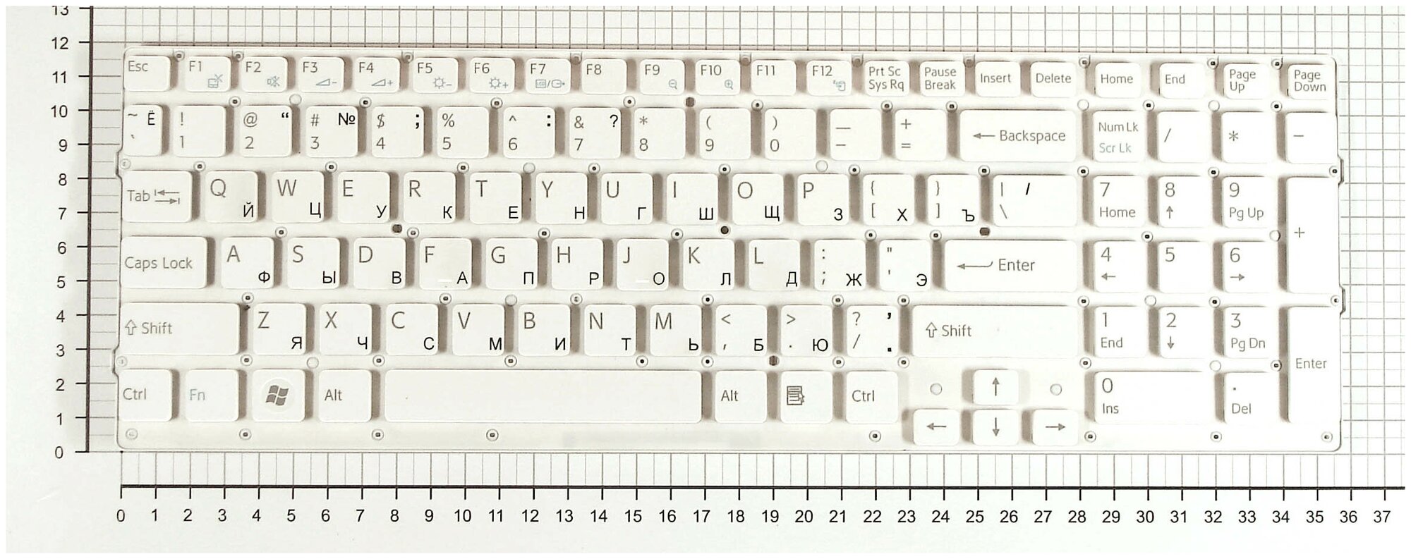 Клавиатура для ноутбука Sony Vaio 55010S232U0-035-G белая без рамки