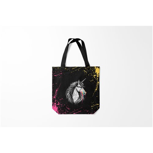 фото Сумка-шоппер / 40х40 см / звери / единороги единорог unicorn rainbow burnettie
