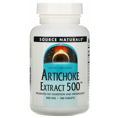 SOURCE NATURALS Artichoke Extract 500 мг (180 таблеток) - экстракт листьев артишока для поддержки здоровья печени