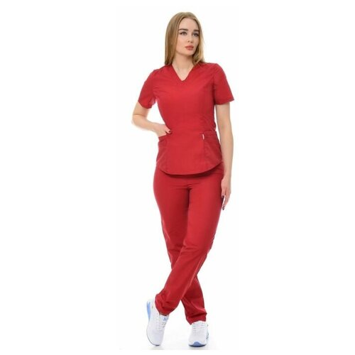 фото Костюм медицинский женский "сара 2" 100.1.3 (54/бордо/тиси люкс) medicalwear
