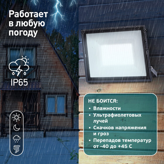 Прожектор светодиодный уличный Эра LPR-023-0-65K-200 (Б0052028) - фото №3