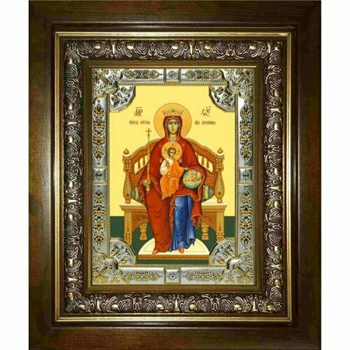 Икона Богородица Державная, 18x24 см, со стразами, в деревянном киоте, арт вк-2881 икона богородица державная 18x24 см со стразами в деревянном киоте арт вк 2881