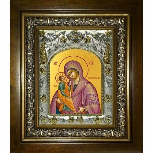 Икона Божьей Матери Шуйская, 14x18 см, в деревянном киоте 20х24 см, арт вк-5217