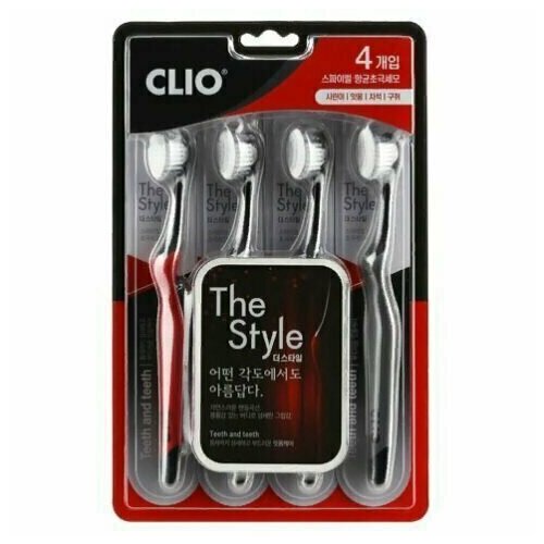 Clio Набор щеток зубных The Style Toothbrush, 4 шт портативная зубная щетка для языка устройство для чистки языка мягкая дорожная зубная паста уличная зубная щетка инструменты для чистки