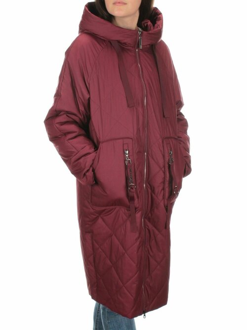 куртка  демисезонная, силуэт свободный, капюшон, подкладка, карманы, влагоотводящая, внутренний карман, ветрозащитная, размер 52/54, бордовый