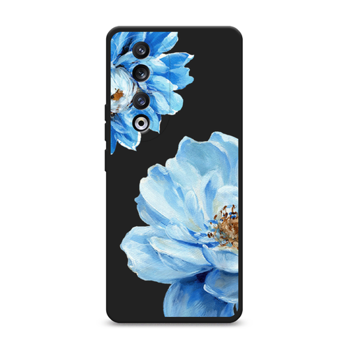 Матовый силиконовый чехол на Honor 90 Pro / Хонор 90 Про Голубые клематисы, черный силиконовый чехол на honor 90 хонор 90 голубые клематисы прозрачный