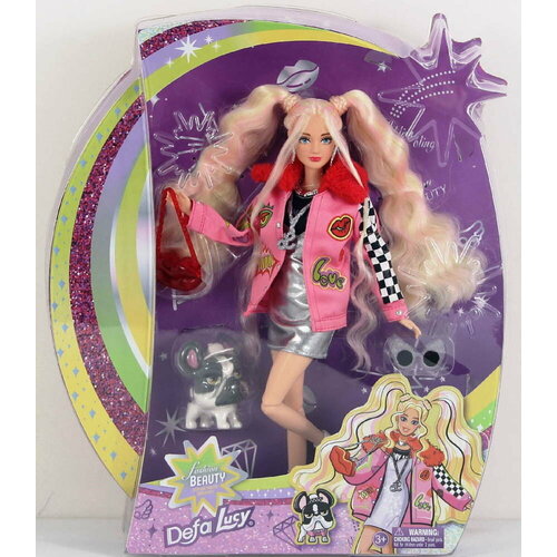 Кукла 29 см с питомцем собачкой и аксессуарами в блистере очки, сумка-губы; шарнирная кукла defa sairy с собачкой и аксессуарами 10 см 1 шт