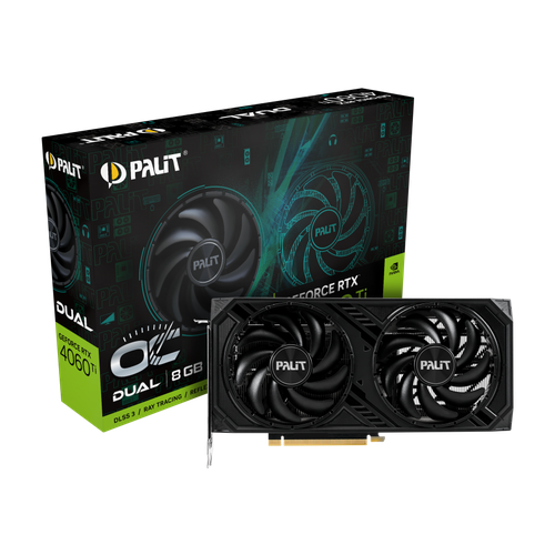 Видеокарта GeForce RTX 4060Ti 8Gb Palit Dual OC NE6406TT19P1-1060D видеокарта palit nvidia geforce rtx 4060ti dual 8gb ddr6 128 бит ne6406t019p1 1060d