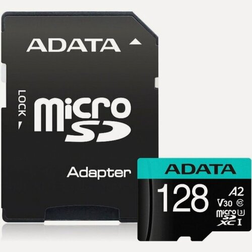 Изображение товара Карта памяти Adata microSDXC 128Gb Premier Pro UHS-I U3 V30 A2 + ADP (100/80 Mb/s)