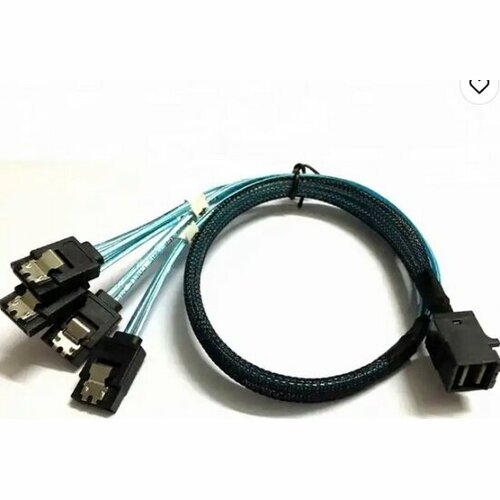 кабель supermicro minisas hd sff 8643 minisas hd sff 8643 cbl sast 0590 0 7 м черный Кабель Lsi Logic Cable SFF-8643 - 4*SATA (MiniSAS HD -to- 4*SATA), 1m