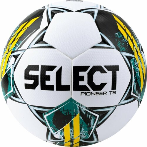 фото Мяч футбольный select pioneer tb v23, 0865060005, размер 5, fifa basic, 32 панели, пу, термосшивка, бело-зелено-желтый