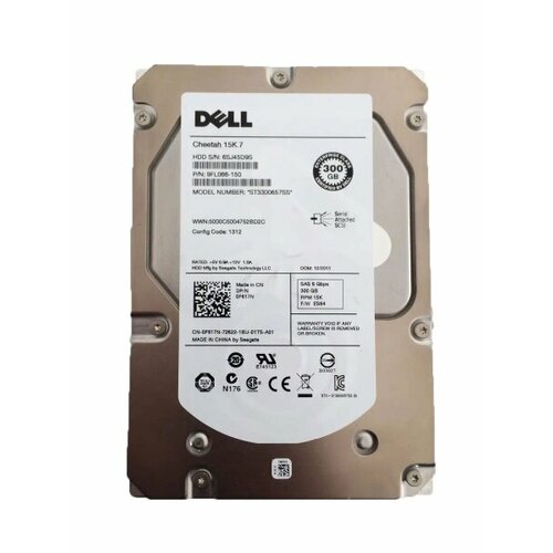 Жесткий диск Dell 9FL066-150 300Gb SAS 3,5 HDD жесткий диск seagate 9fl066 300gb sas 3 5 hdd