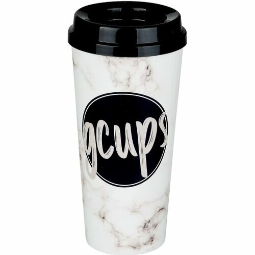 Стакан для горячих напитков с крышкой Fackelmann Мрамор 76140 600 мл 765₽