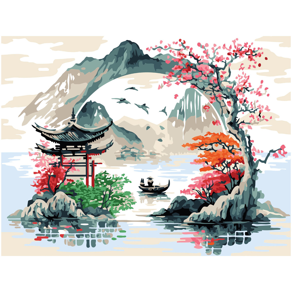 Картина по номерам ТРИ совы на картоне "Китай" 30х40, с акриловыми красками и кистями (КК_53800)