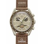 Наручные часы Omega x Swatch Mission to Saturn (SO33T100), оригинал, коричневый, серый - изображение