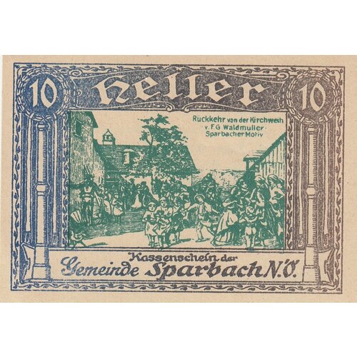 Австрия, Шпарбах 10 геллеров 1914-1920 гг. (№2) австрия пюрет 10 геллеров 1914 1920 гг 2
