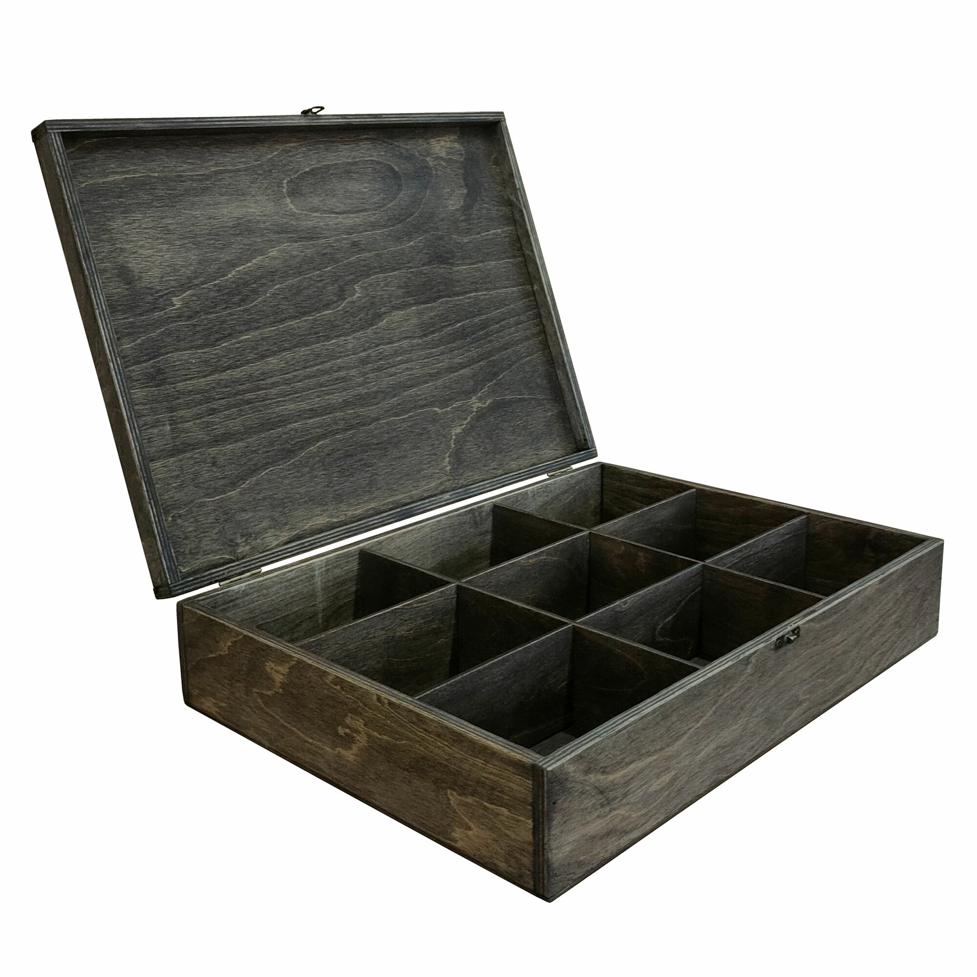 Ящик для хранения ZELwoodBOX, 45х33х10 см, 9 ячеек, венге