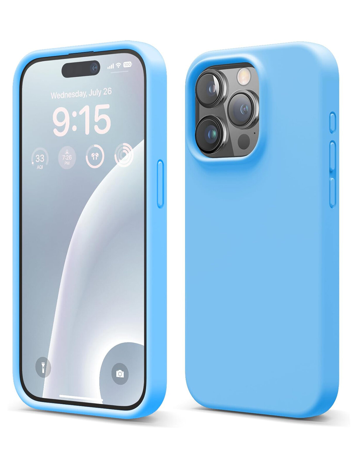 Elago для iPhone 15 Pro чехол Soft silicone (Liquid) Ocean Blue