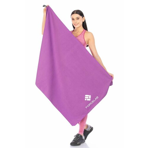 Полотенце FORCELAB большое спортивное быстросохнущее мягкое из микрофибры для бассейна тренировок фитнеса спорта для рук и лица размер 80х130 фиолетовое 810₽