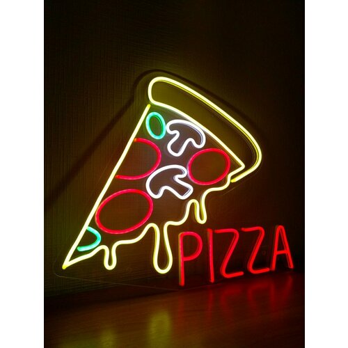 Неоновая вывеска Pizza / Пицца /надпись из неона в кафе, бар