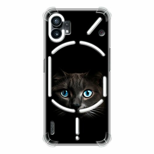 Дизайнерский силиконовый с усиленными углами чехол для Насинг Фон 1 / Nothing Phone (1) Кот в темноте