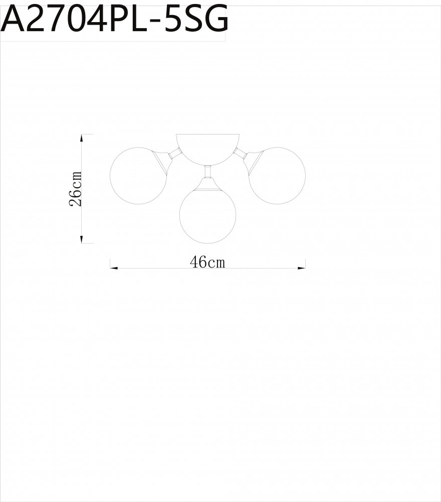 Потолочная люстра Arte lamp Fobos с поддержкой Маруся A2704PL-5SG-М - фото №3