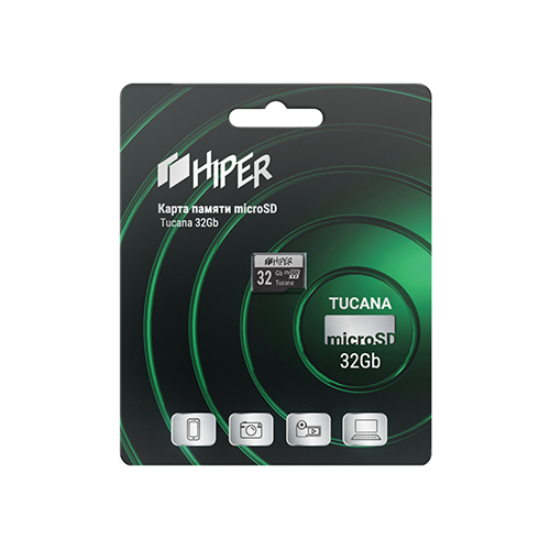 Карта памяти 32Gb MicroSD HIPER Tucana (HI-MSD32GU3V30) детская карта памяти на день рождения запись роста эмблемы детские деревянные знаки объявления