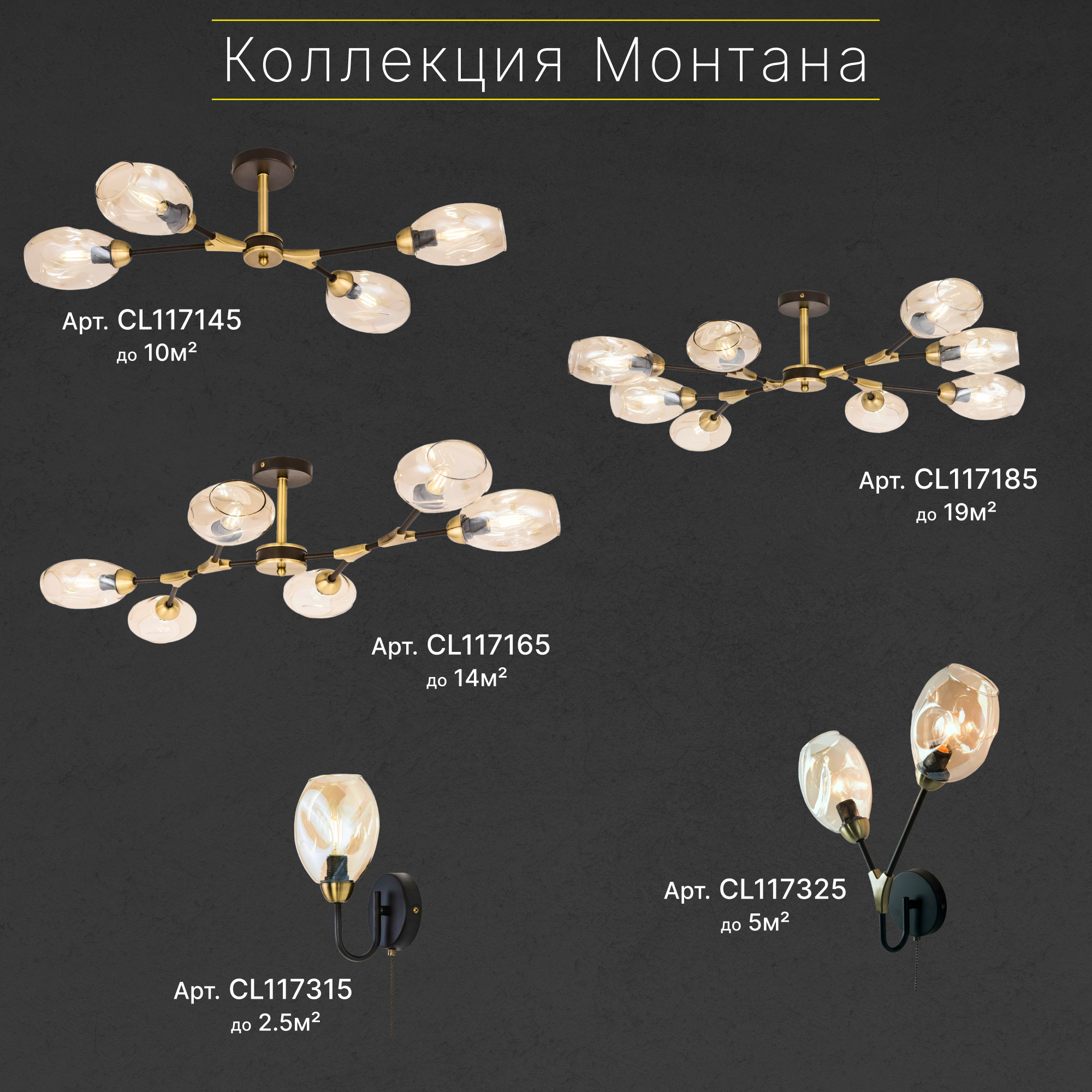 Citilux Монтана CL117145 Люстра на штанге Чёрная - фото №10