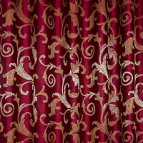 Шторы Chetintex бардовые с классическим золотистым вензелем 180*260 см. 2шт.