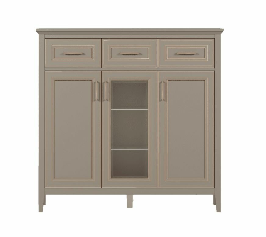 фото Тумба-витрина Classic глиняный серый KOM1W2D3S