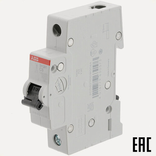 Изображение товара Автоматический выключатель SH201 C6А/1п/ 6,0кА на Din-рейку 2CDS211001R0064 C6 АВВ